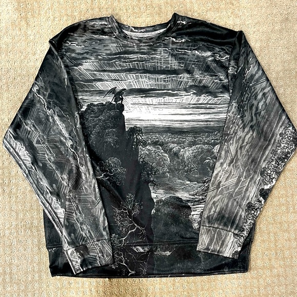 Men's Black and Gray Crewneck Sweater - Picture 1 of 4